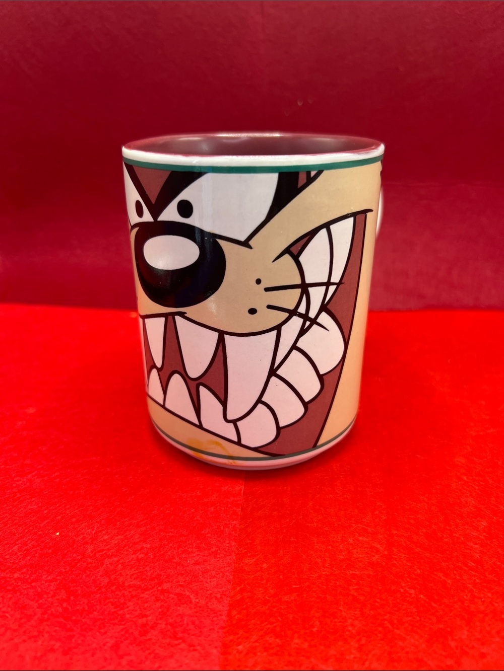 Gibson Looney Toons Tazmanian Devil Ceramic Cup - White, Black, Beige, Brown
